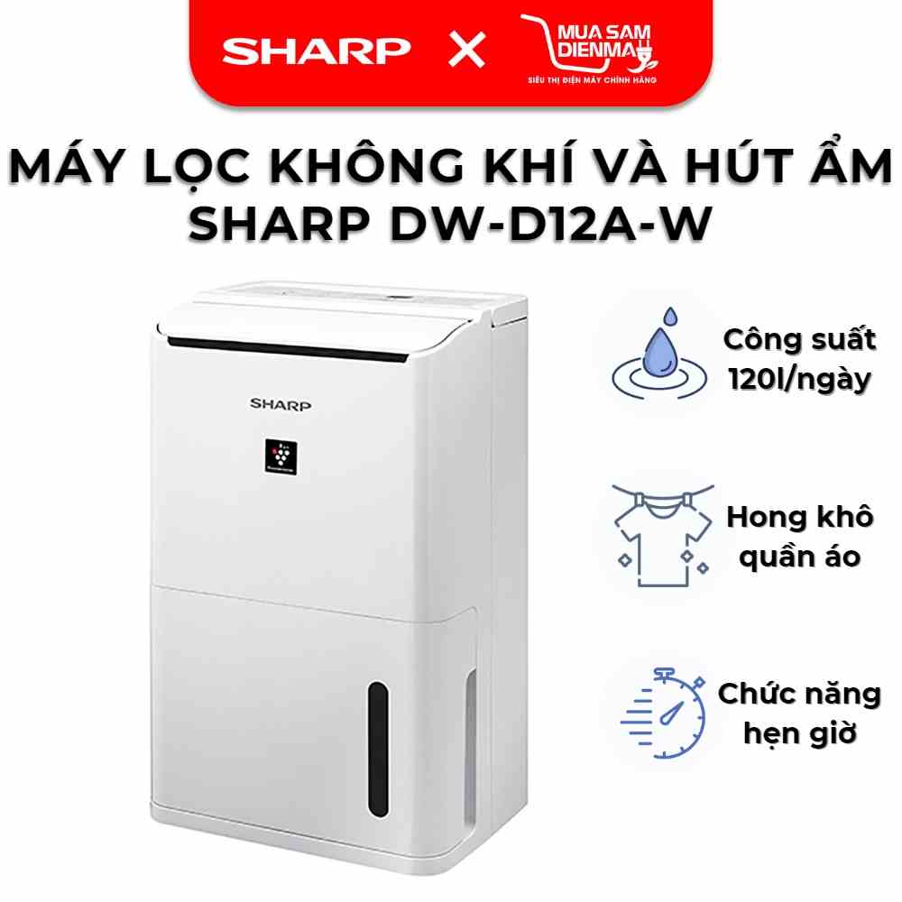 [Mã BMLTB200 giảm đến 100K đơn 499K] Máy lọc không khí và tạo ẩm Sharp DW-D12A-W - Hàng chính hãng