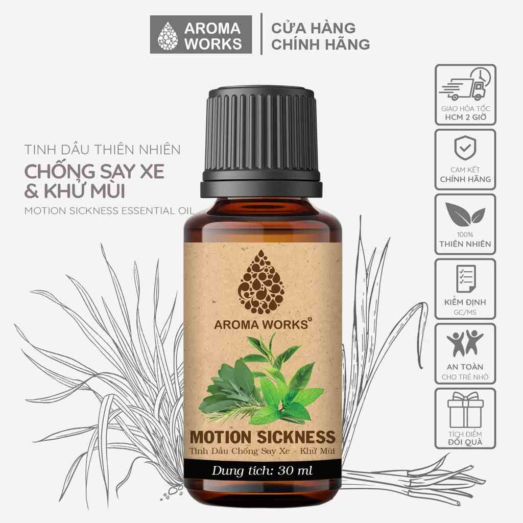 Tinh Dầu Thiên Nhiên Aroma Works Chống Say Xe, Khử Mùi Aroma Works Motion Sickness 10/30ml