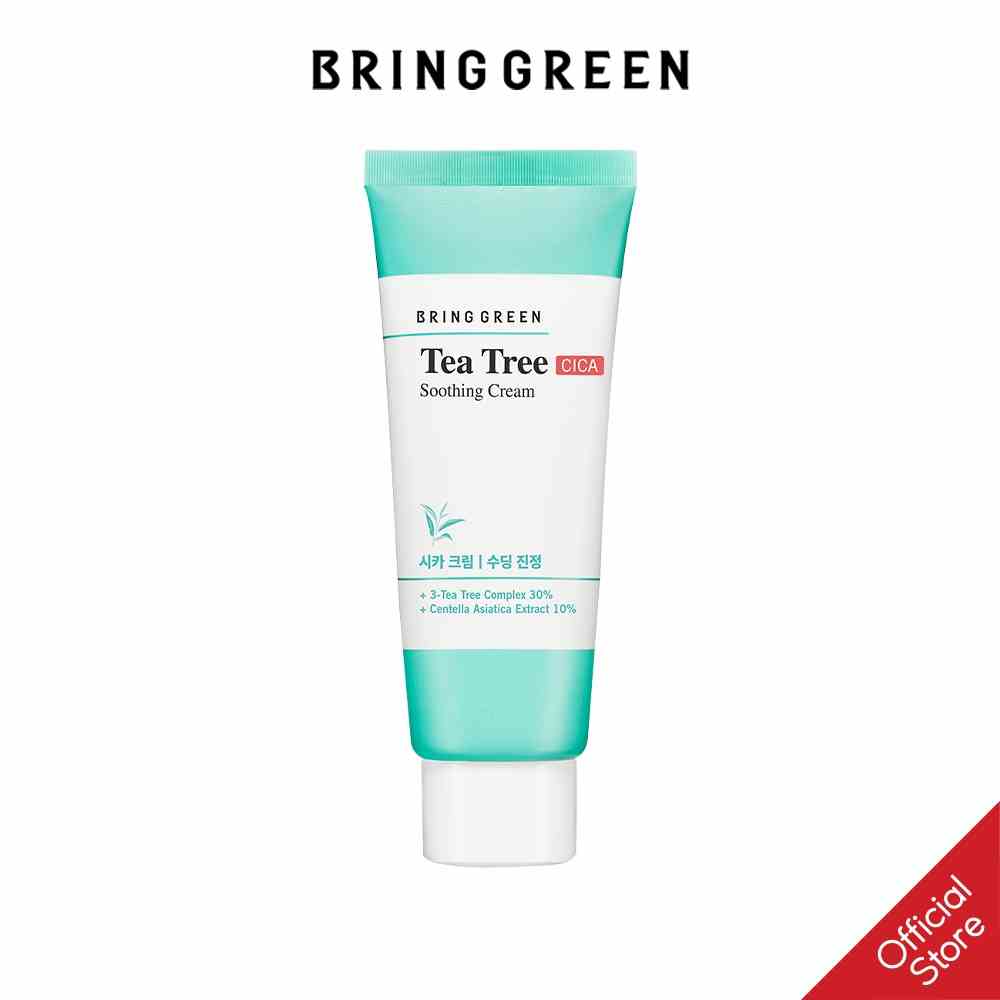 [Mã BMTTC60K giảm đến 60K đơn 50K] Kem Dưỡng Giảm Mụn Làm Dịu Da Tràm Trà Bring Green Tea Tree Cica Soothing Cream 100ml