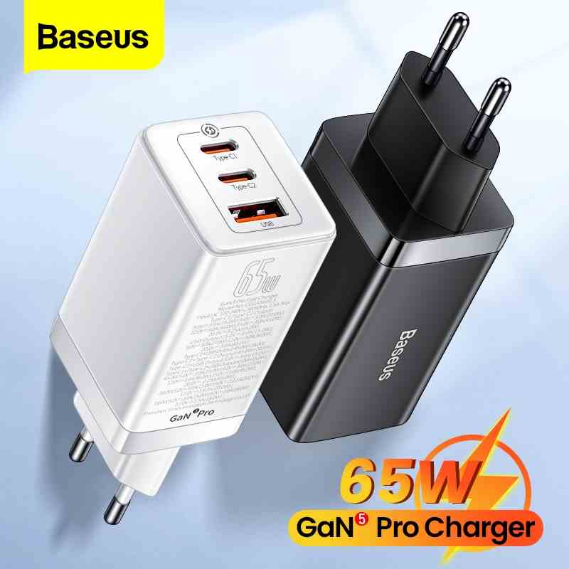 Củ Sạc Nhanh Baseus 65W GaN5 Pro Cổng USB Type C 4.0 3.0 PD Cho iPhone 13 Pro Xiaomi Samsung Laptop Macbook