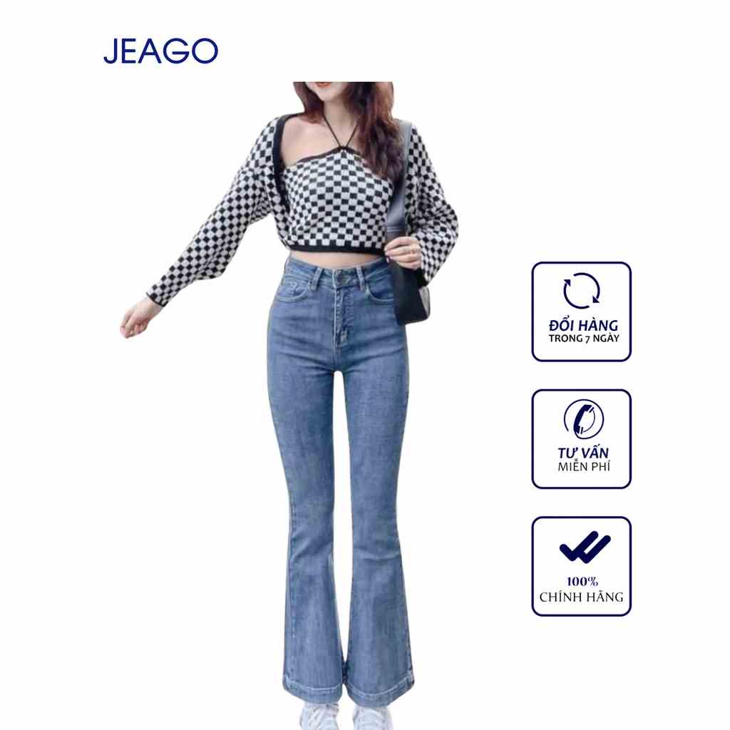 Quần Jeans Loe Ba Màu Dành Cho Nữ Màu Xanh Nhạt Đậm Đen Dành Cho Nữ JEAGOVN