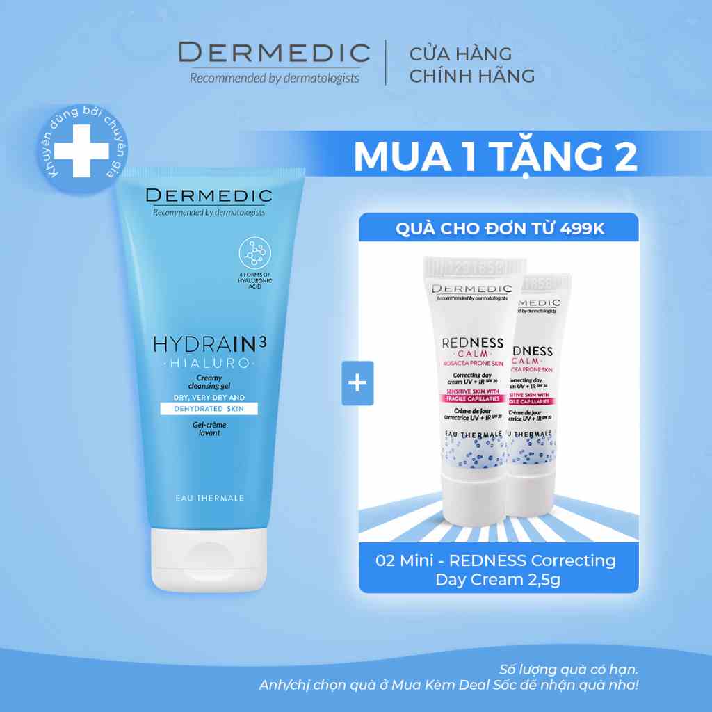 [Mã BMLTB35 giảm đến 35K đơn 99K] Gel rửa mặt làm sạch và ẩm mượt cho da Hidrain3 Hialuro Creamy Cleansing Gel 200ml