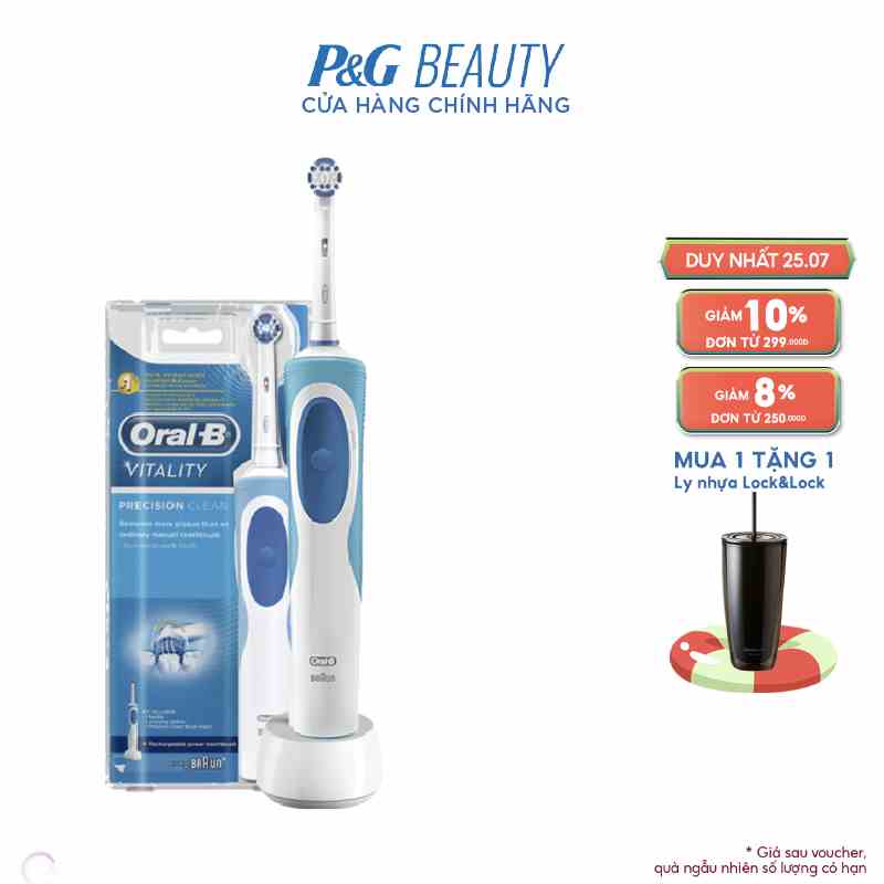 Bàn chải điện Oral-B Vitality Precision Clean loại bỏ thêm đến 100% mảng bám