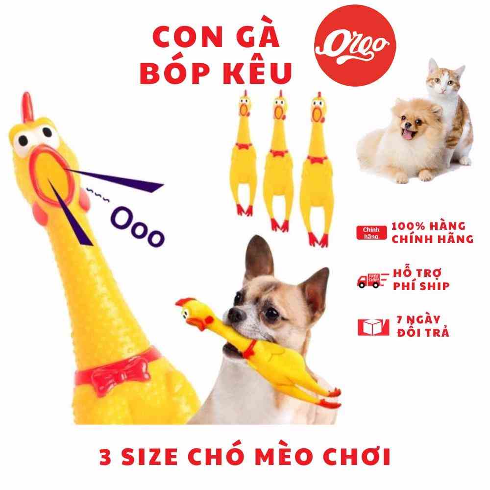 [Mã BMLTB35 giảm đến 35K đơn 99K] Orgo New- Con gà Trung Ruồi, gà nhựa bóp kêu (3 size) Gà La hét Đồ chơi cho chó mèo