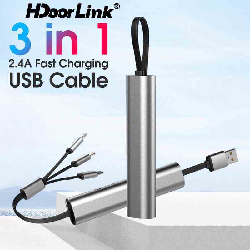 Dây cáp sạc nhanh HDOORLINK 2.4A USB sang Micro USB/ Type-C/ IOS