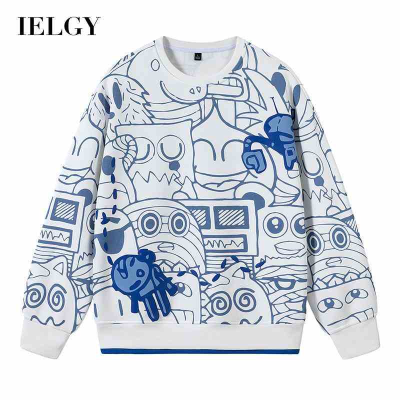 Áo sweater Thể Thao Cổ Tròn In Họa Tiết Toàn Bộ Phong Cách hong kong Cho Nam