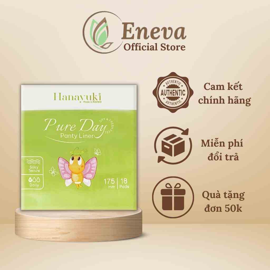 Băng Vệ Sinh Hằng Ngày Pure Day Panty Liner Siêu Mỏng Thông Thoáng Gói 18 Miếng Không Cánh Hanayuki Chính Hãng