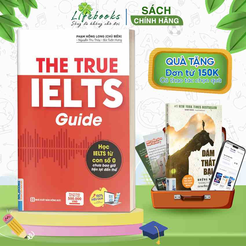 Sách - The True Ielts Guide - Cẩm nang hướng dẫn tự học IELTS chuẩn cho người mới bắt đầu - Tặng tài khoản học tập