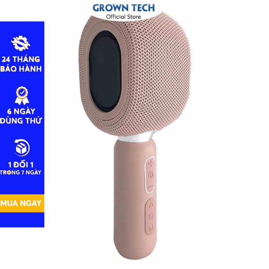 Mic Karaoke bluetooth Growntech KMC 500 cao cấp, chất âm ấm, nâng giọng cực hay, giá rẻ