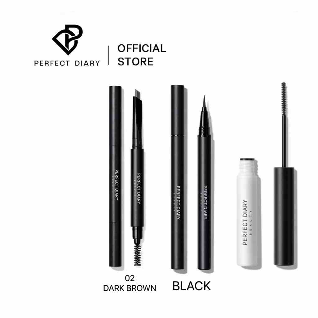 Bộ Trang Điểm Đôi Mắt Cuốn Hút Perfect Diary Gồm Chì Kẻ Lông Mày + Bút Kẻ Mắt Nước + Mascara Đen