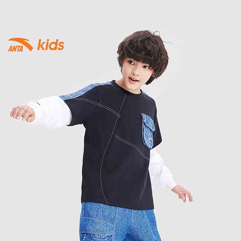 [Mã BMLTB35 giảm đến 35K đơn 99K] Áo nỉ dài tay thời trang bé trai Anta Kids 352248710