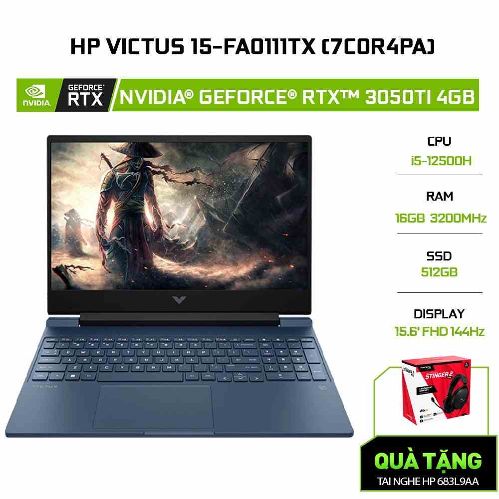 [Mã ELHP2TR5 giảm 12% đơn 18TR] Laptop HP Victus 15-fa0111TX 7C0R4PA i5-12500H | 16GB | 512GB | GeForce RTX™ 3050Ti 4GB