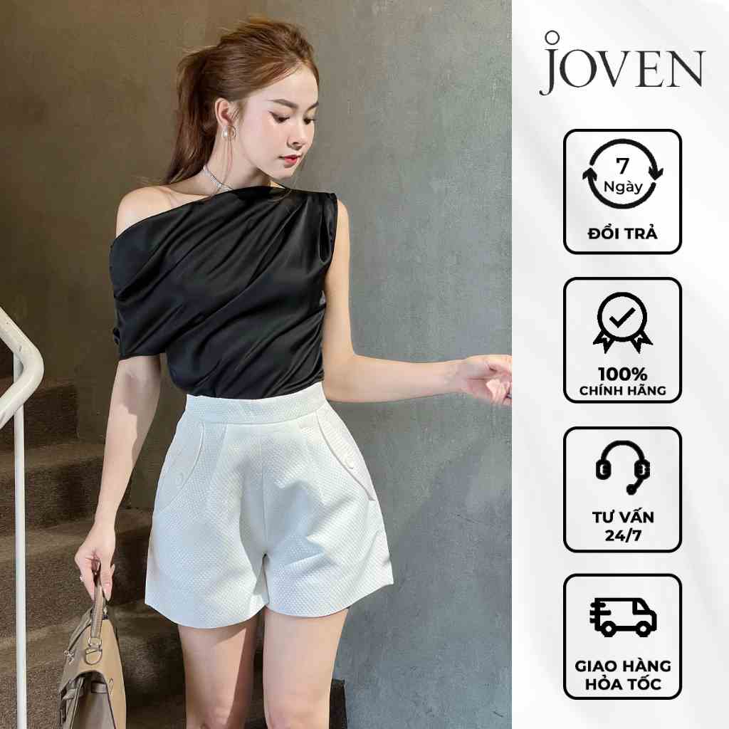 Quần short 2 nút Joven màu trắng đen