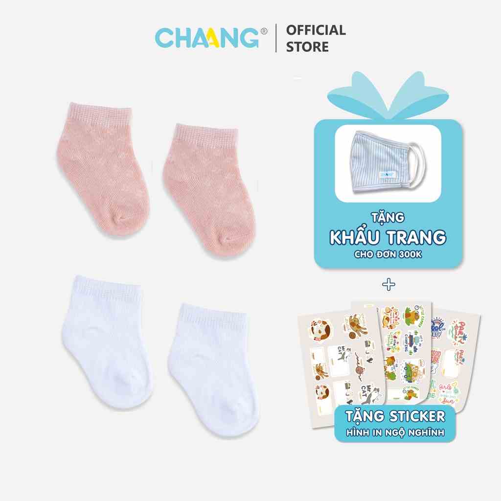 [CHỌN SIZE THEO DÀI BÀN CHÂN BÉ] Set tất lưới Chaang trắng hồng