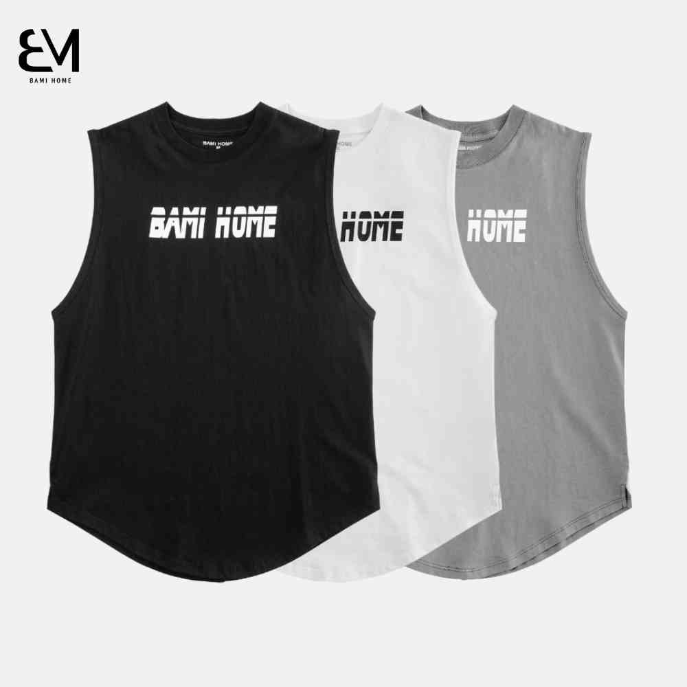 Áo ba lỗ nam thun COTTON BAMIHOME Áo thun nam 3 lỗ Tanktop sát nách thể thao chất vải co dãn mềm mịn tập gym ATT04