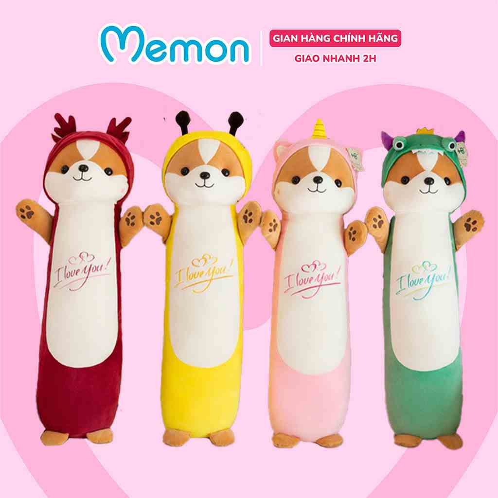 Gối Ôm Shiba Cosplay Thú Mềm Mịn Nhồi Gòn Cao Cấp Memon