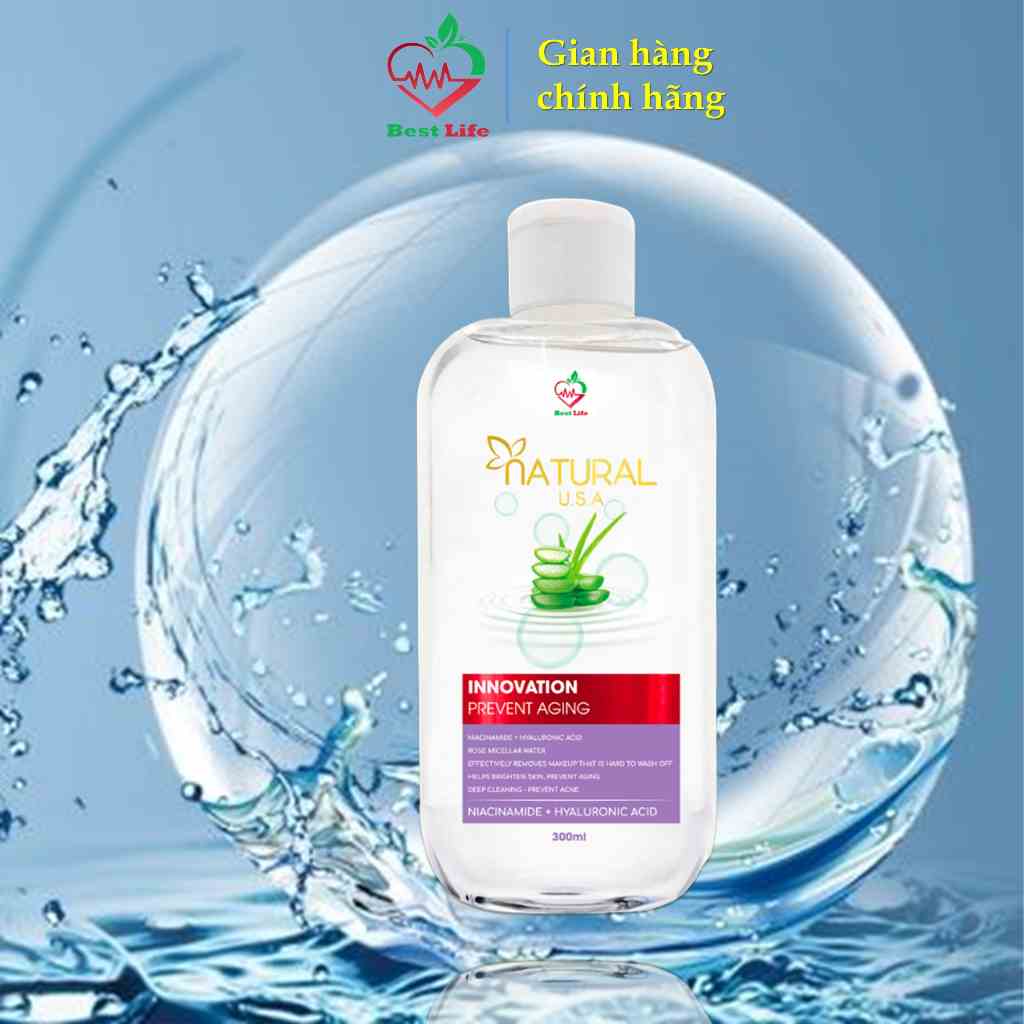 Nước tẩy trang Best Life NATURAL làm sạch siêu dưỡng hương hoa hồng phù hợp với mọi loại da chai 300ml