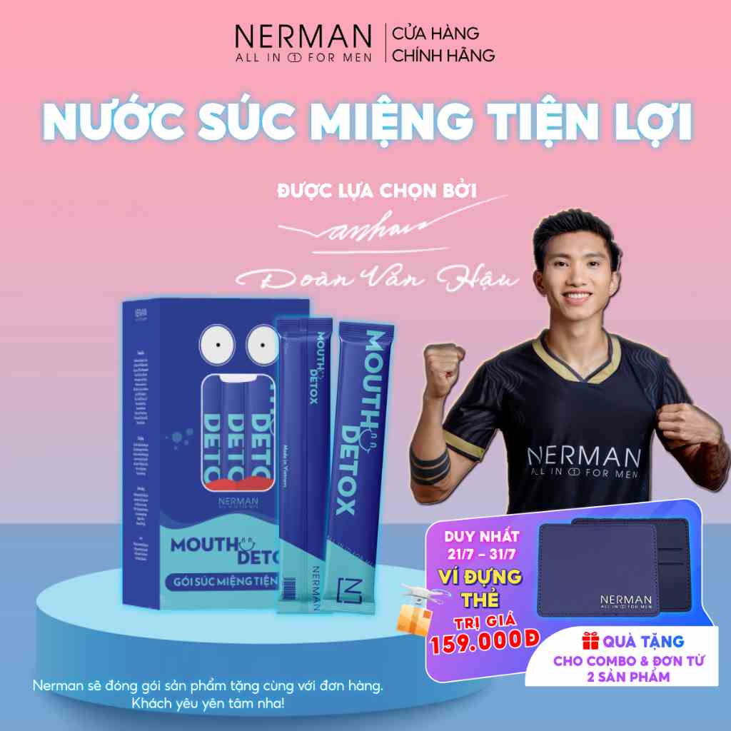 Nước súc miệng dạng gói Mouth Detox Nerman 10ml tiện lợi