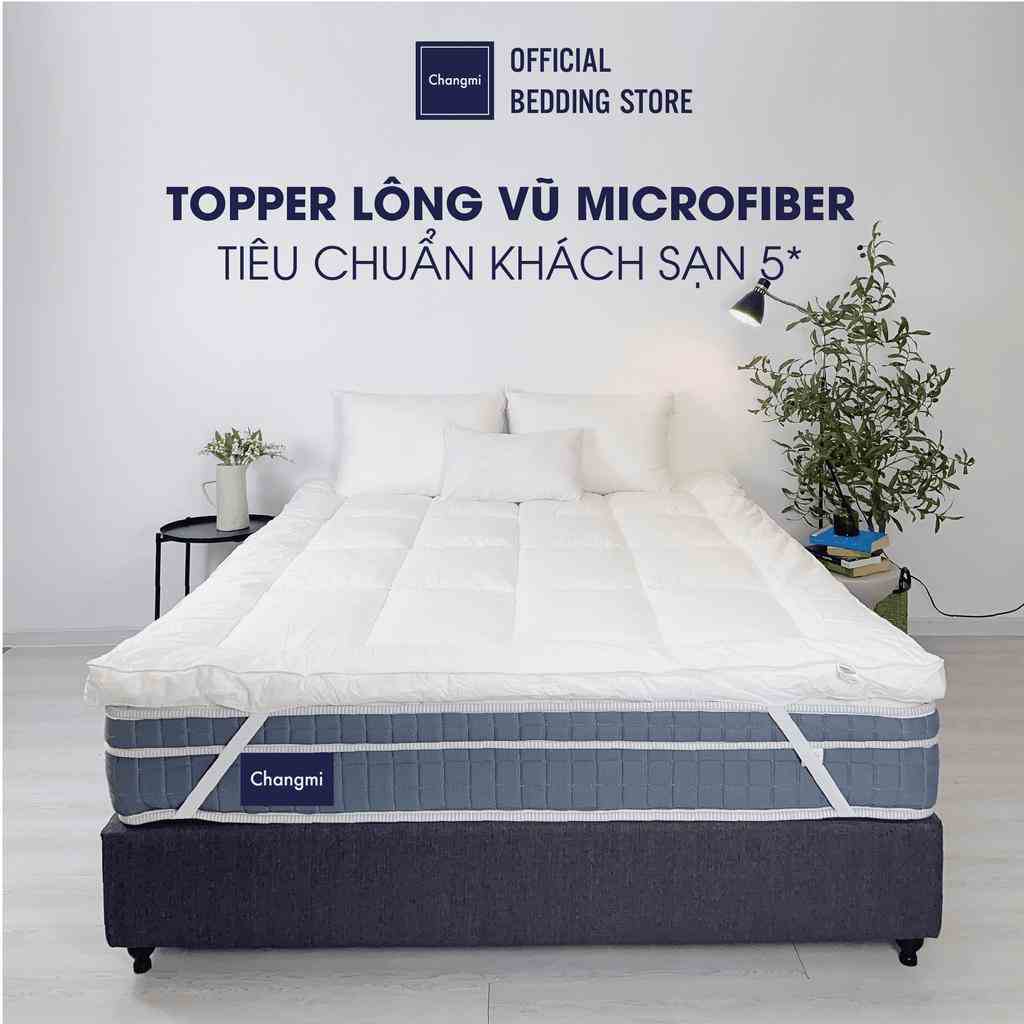 Topper Changmi Bedding lông vũ nhân tạo Microfiber Hàn Quốc chuẩn khách sạn 5 sao, tăng tiện nghi, tăng độ êm cho nệm