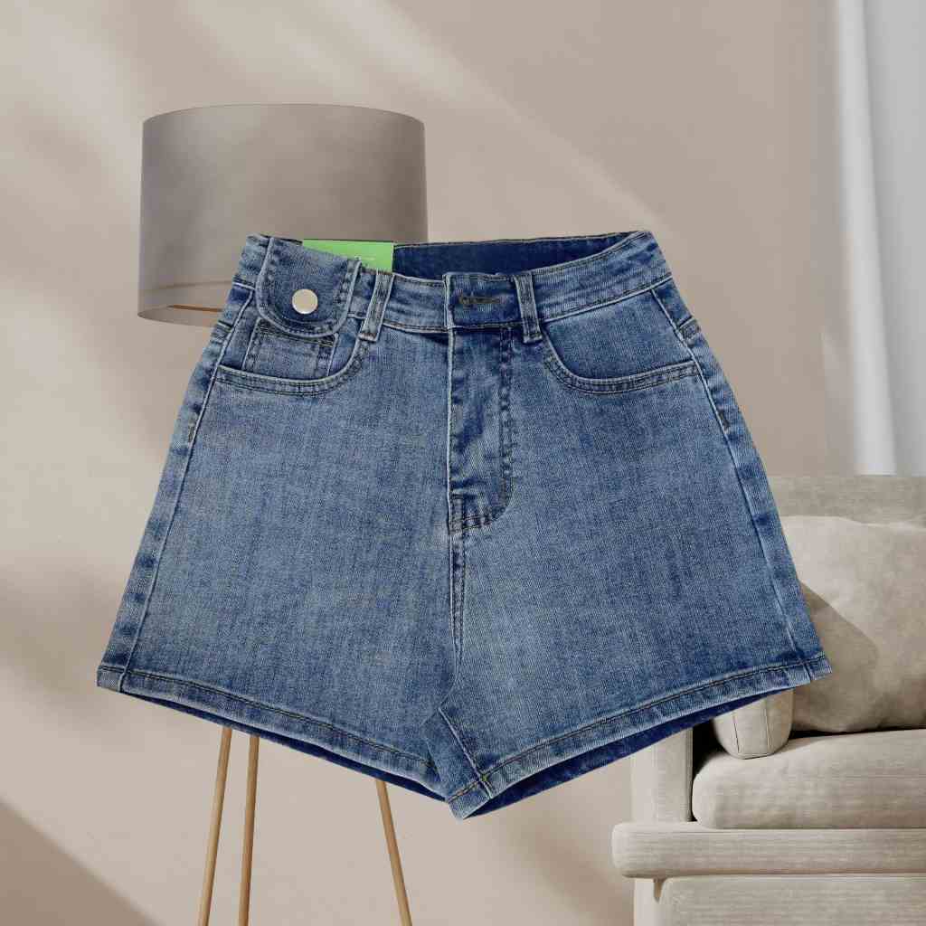 Quần short jean nắp túi chất jean co giãn Callene (L1989)