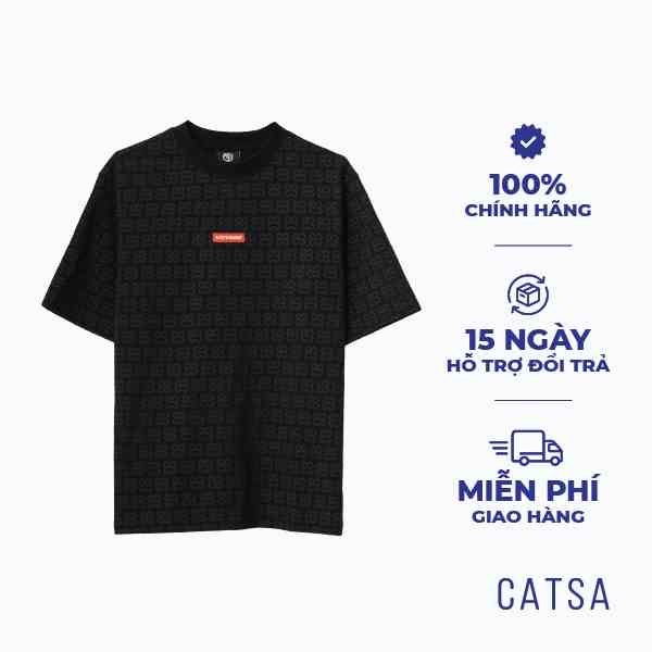 Áo thun nam cổ tròn in CATSA vải Cotton co giãn,dày dặn, form Oversize ATN306