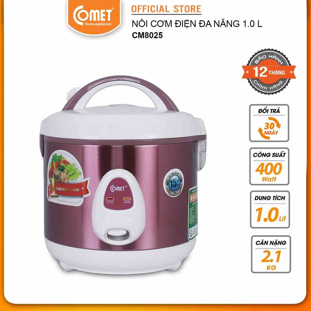 Nồi cơm điện nắp gài 1.0L COMET - CM8025