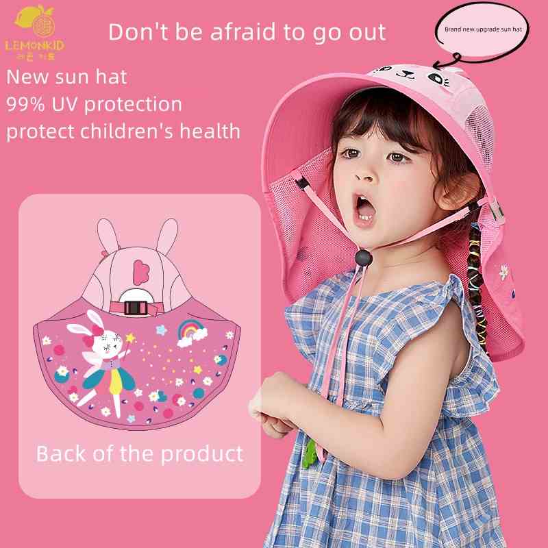 Mũ chống nắng Lemonkid chống tia cực tím 99% gấp gọn được cho bé trai và bé gái