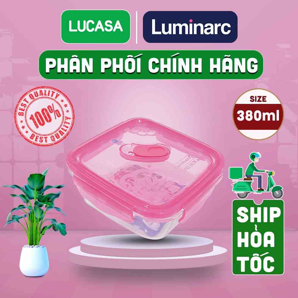 [Mã BMLTA35 giảm đến 35K đơn 99K] Hộp Thủy Tinh Luminarc Pure Dahlia Vuông 380ml - L8744 | Phân Phối Chính Hãng