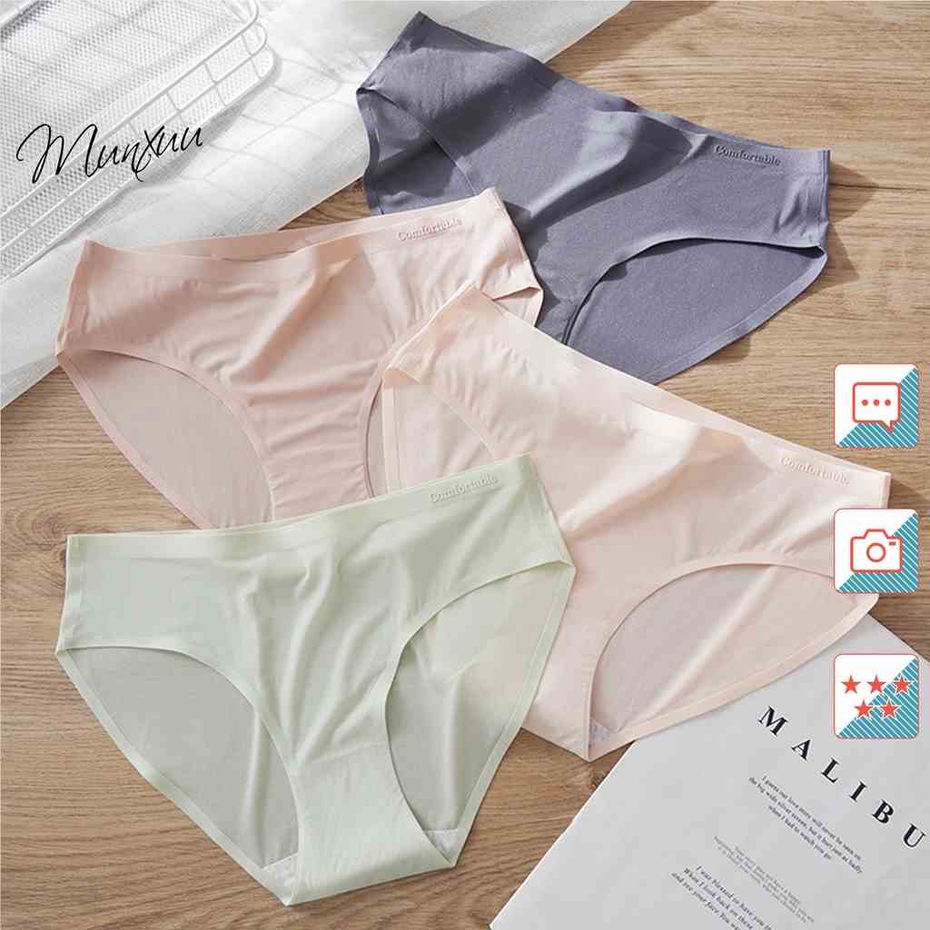 Quần lót nữ MUNXUU không viền đúc su lạnh thông hơi thoáng khí đủ 3 size M L XL - QC120