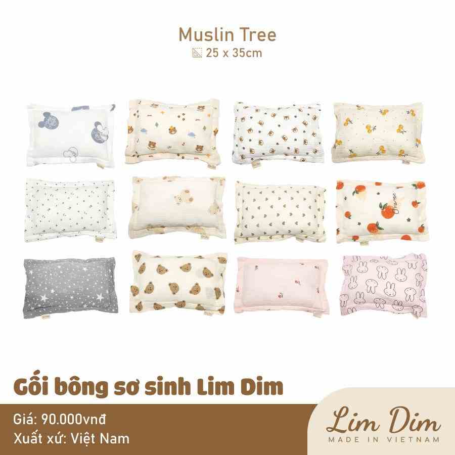 Gối xô bông sơ sinh Lim Dim