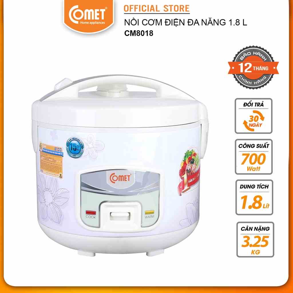 Nồi cơm điện nắp gài 1.8L Comet CM8018