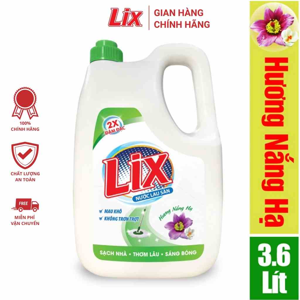 Nước Lau Sàn Lix Hương Nắng Hạ 3.6 Lít LH360 Thơm Mát Sạch Sáng Bóng An Toàn