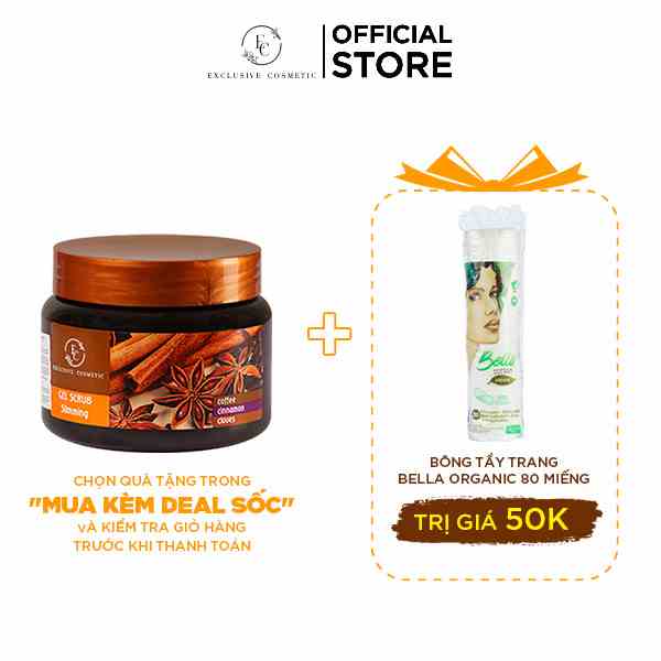 Tẩy Tế Bào Chết Body Mềm Mịn Da Giảm Viêm Lỗ Chân Lông Quế Hồi Cafe Exclusive Cosmetic Coffee Cinnamon Cloves 380g