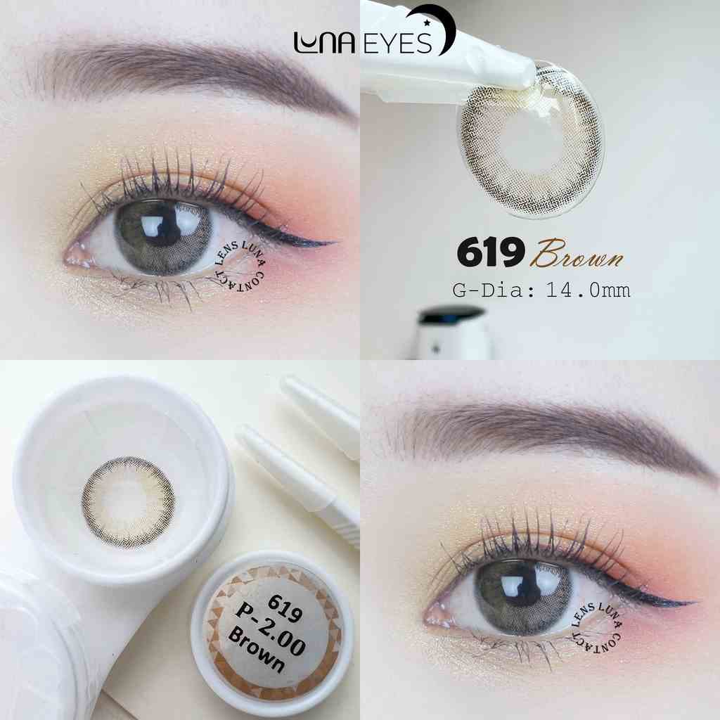 Kính áp tròng LUNA EYES 619 BROWN - Lens size nhỏ