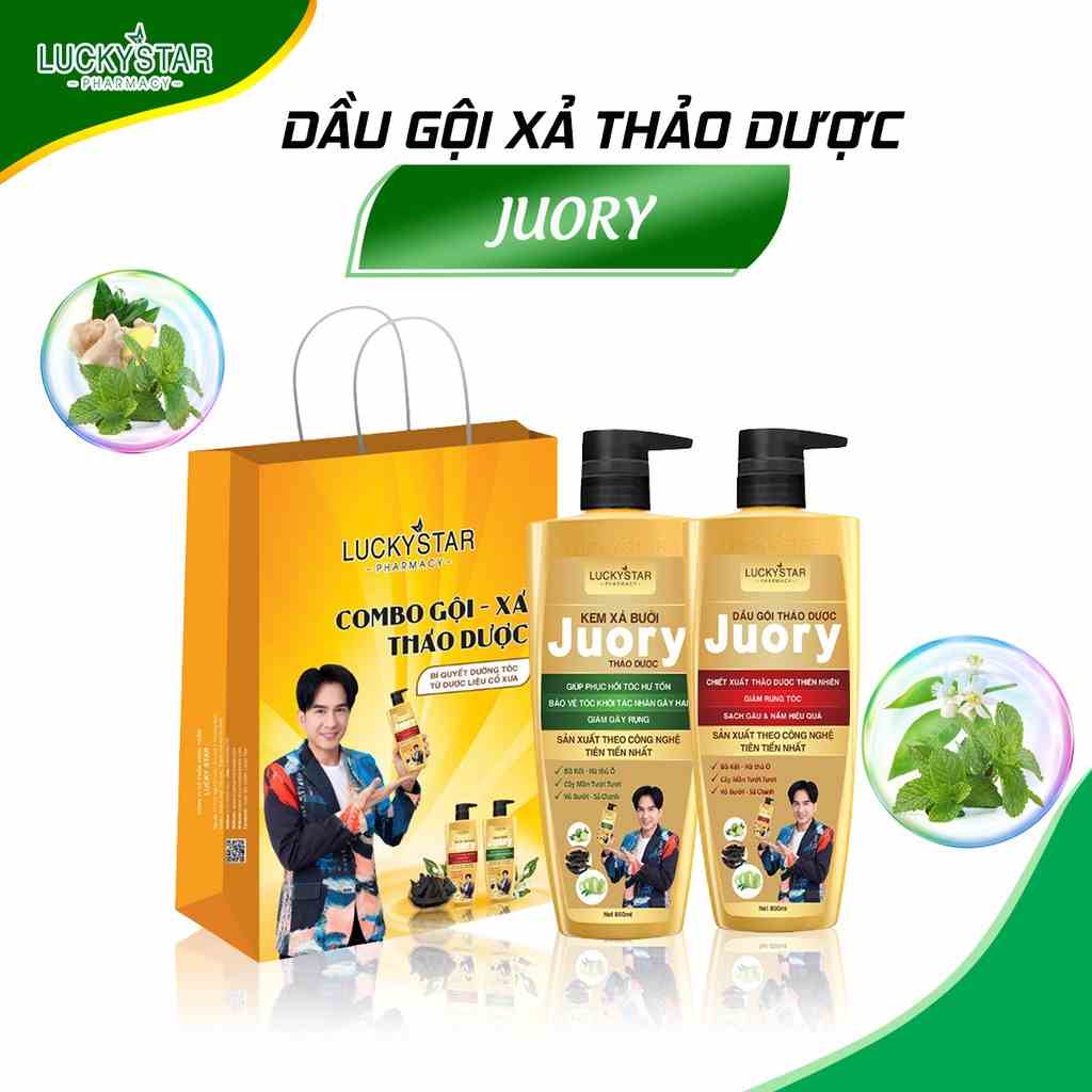 [Mã BMLTA35 giảm đến 35K đơn 99K] Dầu Gội & Kem Xả Thảo Dược Lucky Star 850ml