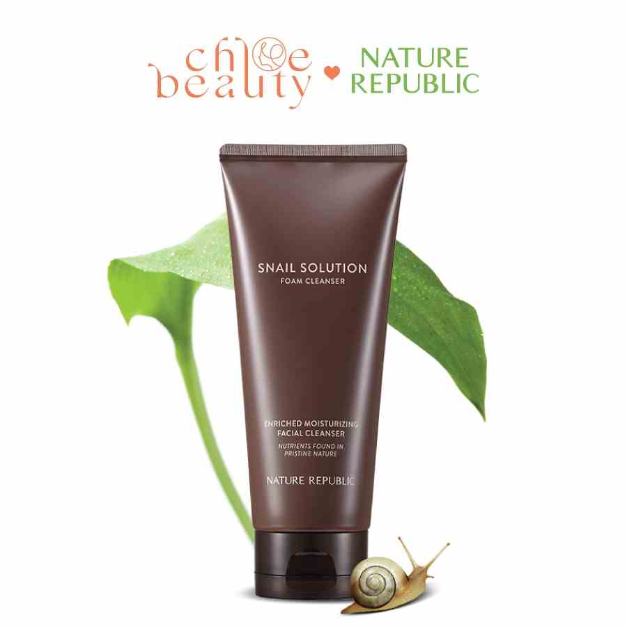 [Mã BMLTA35 giảm đến 35K đơn 99K] Sữa rửa mặt Nhờn Ốc sên NATURE REPUBLIC Snail Solution Foam Cleanser 150ml