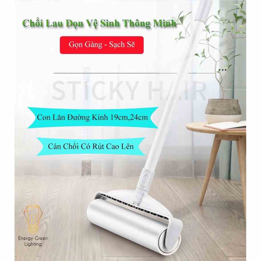 Chổi Lăn Bụi Lau Dọn Vệ Sinh Thông Minh Energy Green Lighting - Làm Sạch Quần Áo, Ga Giường, Sofa, Lông Chó Mèo