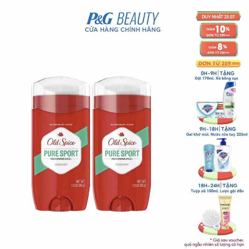 Combo đôi Sáp Old Spice Pure Sport 85g/chai