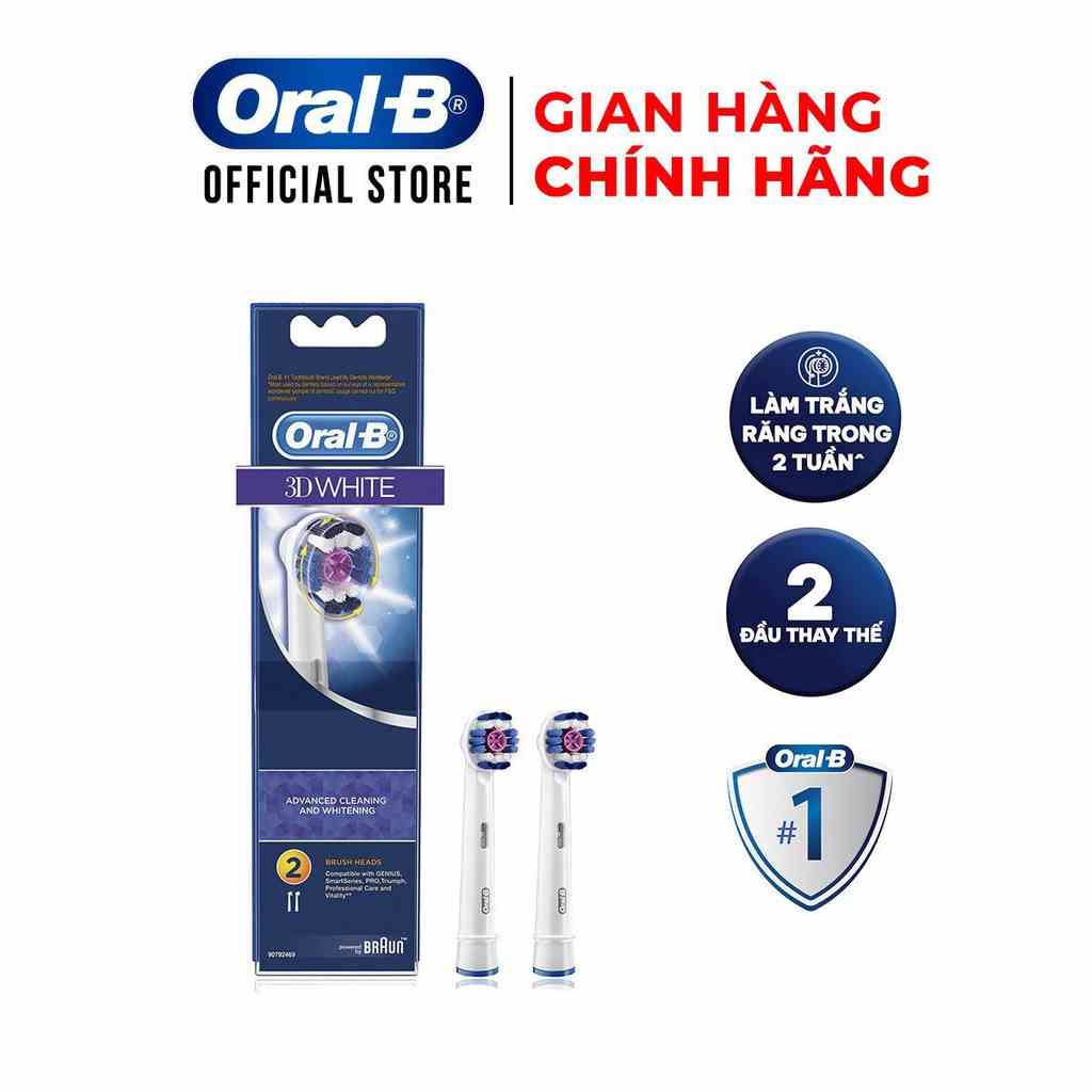 Đầu bàn chải Oral-B 3D White-Hàng chính hãng 100%