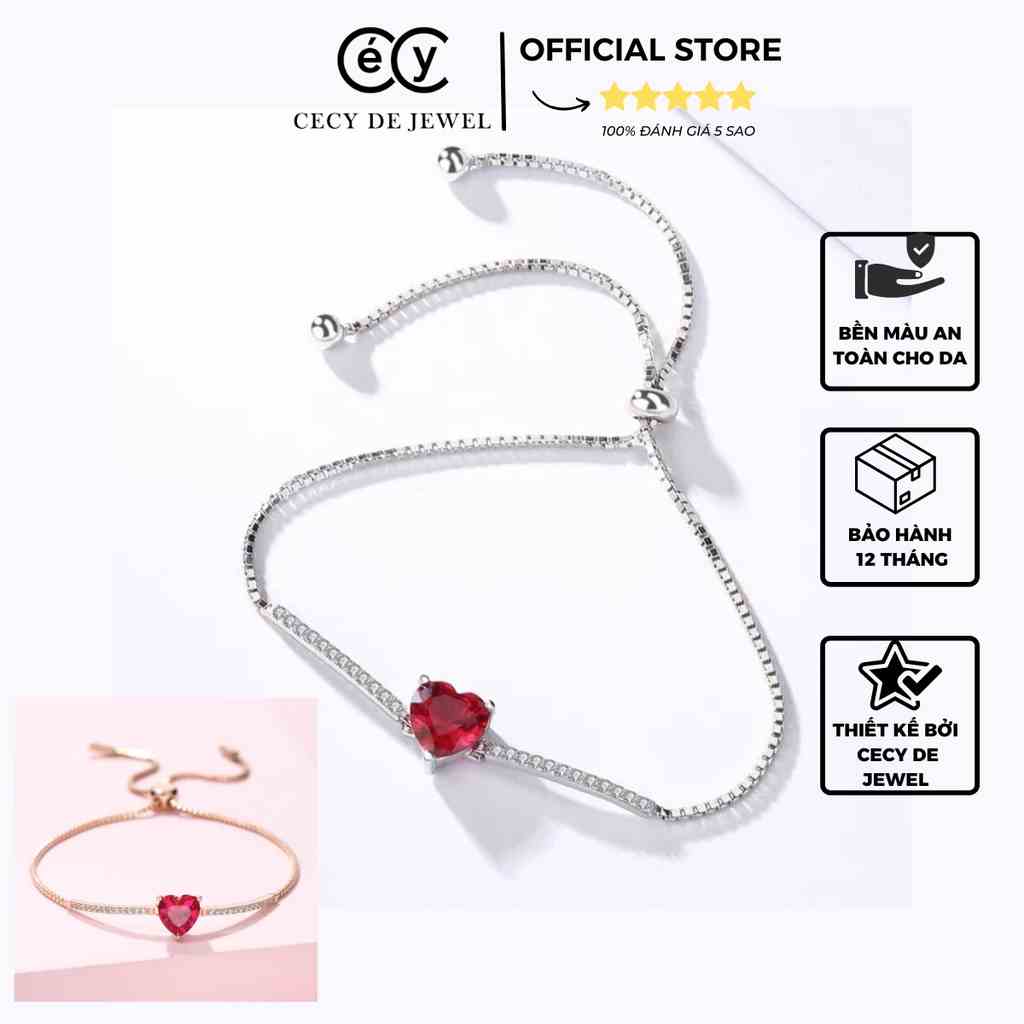 [Mã BMLTB200 giảm đến 100K đơn 499K] Lắc tay bạc ý 925 pha lê Swarovski Red heart dây rút LTSW1