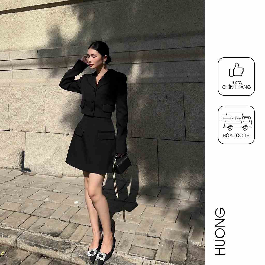 Áo Blazer Tuxedo Mini HUONG BOUTIQUE HBVEST228