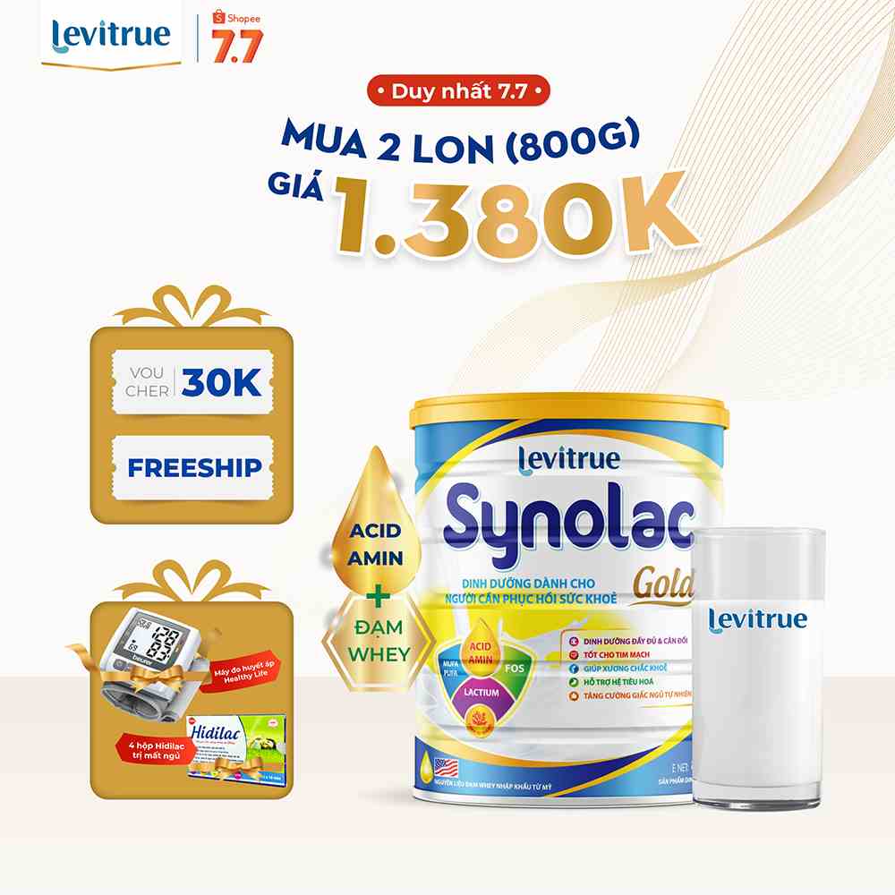 [Mã BMLTB200 giảm đến 100K đơn 499K] Combo 2 lon Synolac Gold 800gam