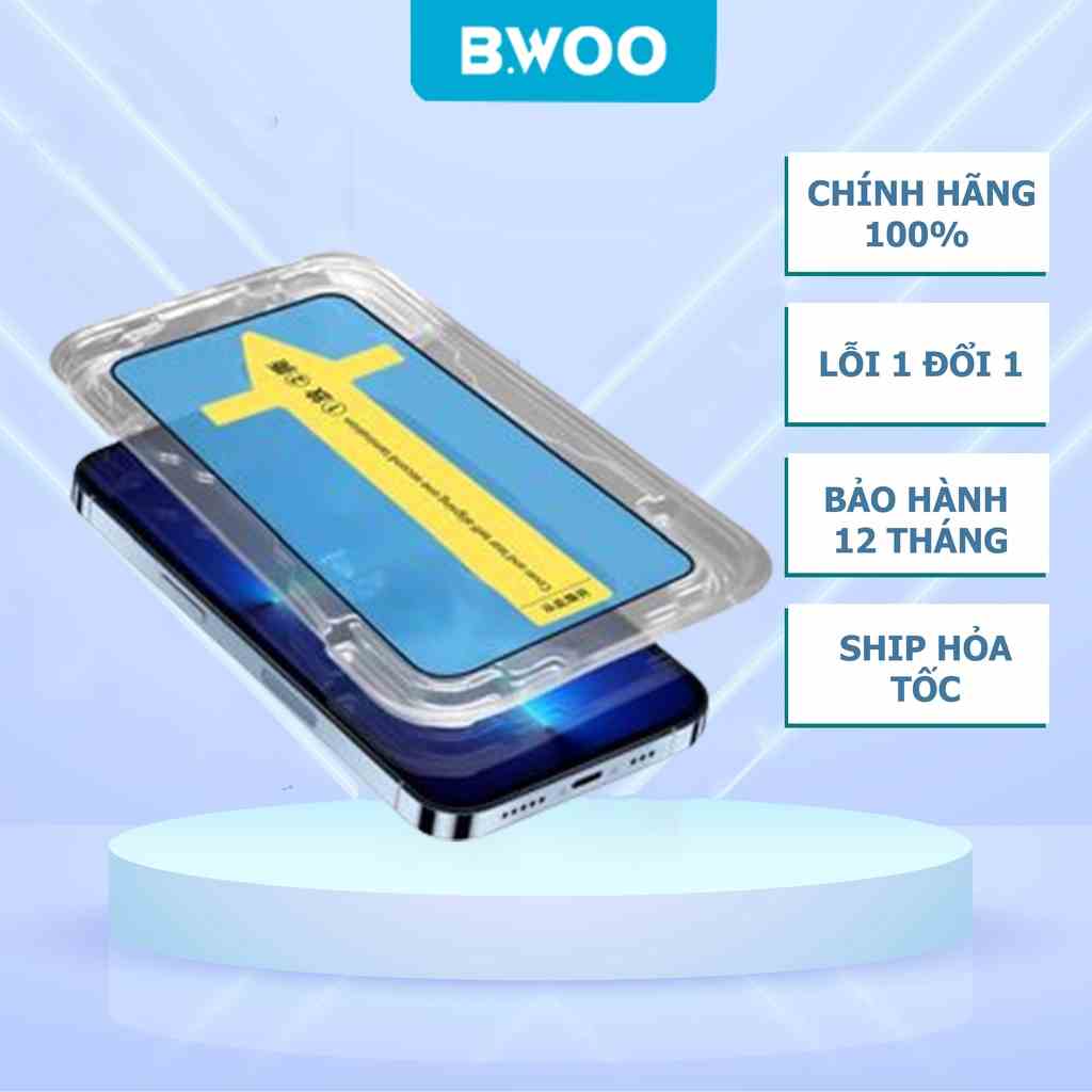 Kính Cường Lực Bwoo - Baiko  Chống Nhìn Trộm Tự Dán Full Mã 11/11Pro/11ProMax/12ProMax/13/13ProMax/14/14pro/14Plus/14Pro