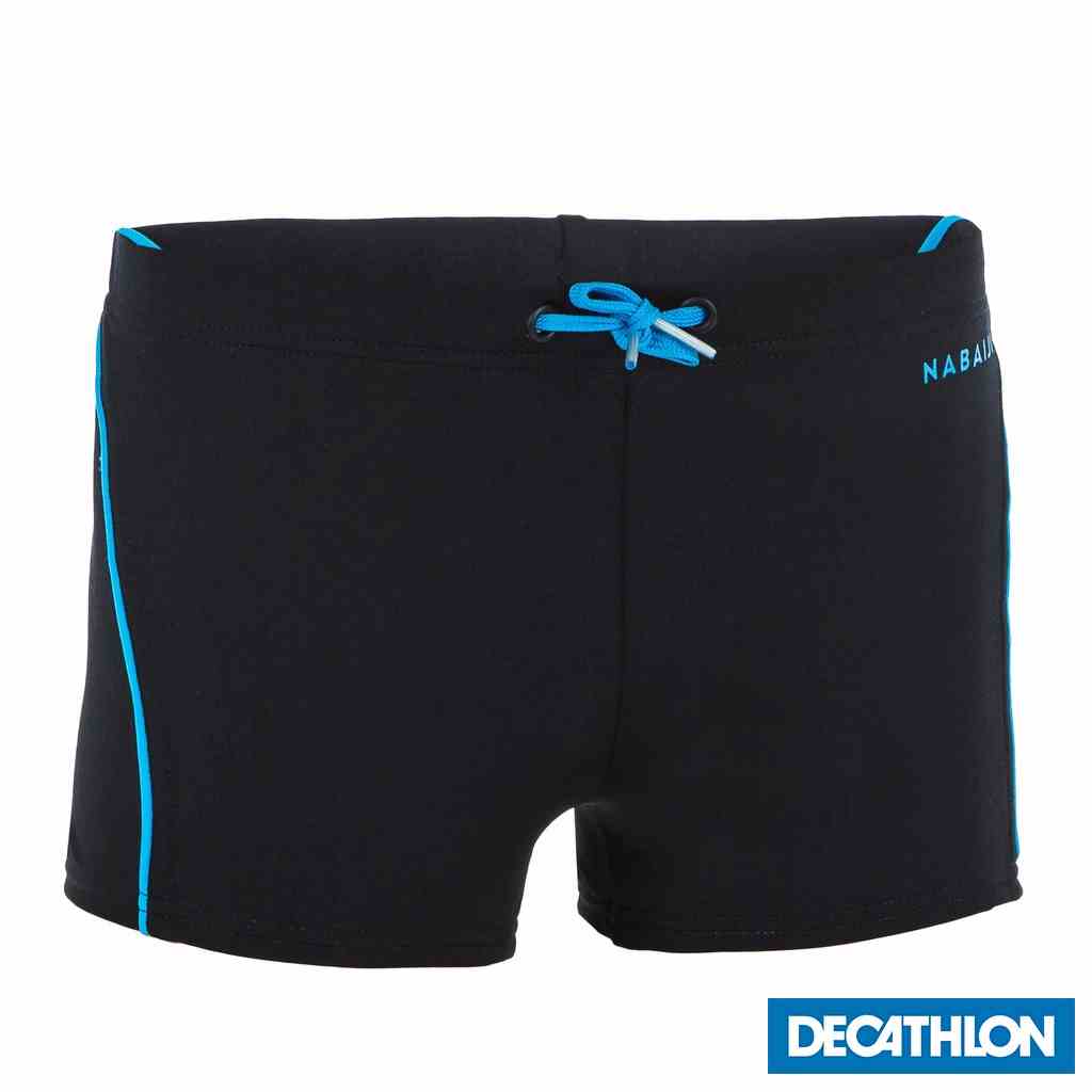 Quần bơi boxer 100 Plus cho bé trai Đen DECATHLON NABAIJI mã 8578825