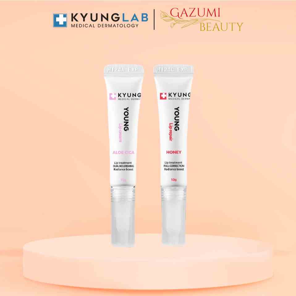 Son Dưỡng Và Son Treatment Kyunglab Cấp Ẩm Môi Căng Mịn Young Lip Cream & Repair Cho Môi Hư Tổn 10g - Gazumi Beauty