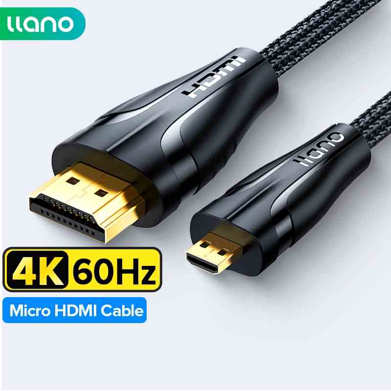 Cáp Chuyển Đổi llano Micro HDMI Sang HDMI 2.0 4K 60Hz Tốc Độ Cao Mạ Vàng Đồng Nguyên Chất Dài 2M