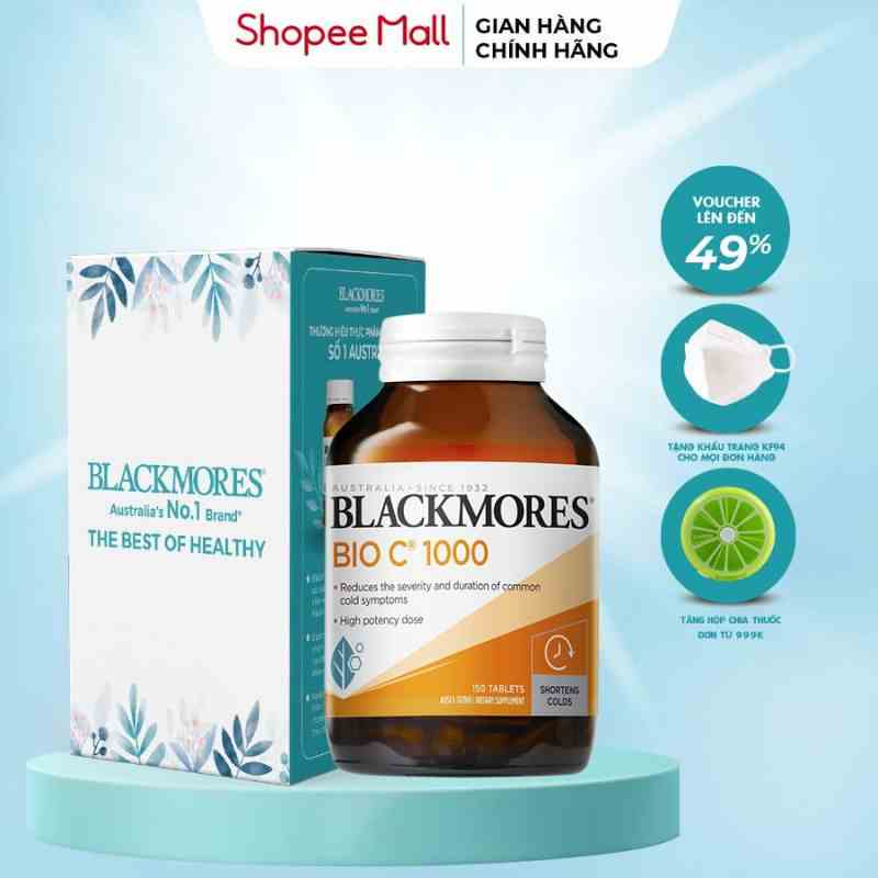 Viên uống Bio C Blackmores 1000mg Úc 150 viên hỗ trợ nâng cao sức khỏe và làm đẹp da