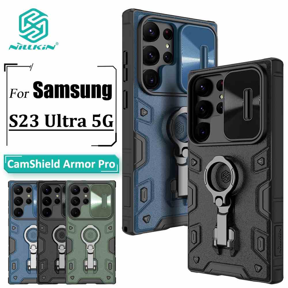 Ốp Điện Thoại Nillkin Chống Sốc Có Vòng Đỡ Trượt Bảo Vệ Camera Cho Samsung Galaxy S23 Ultra