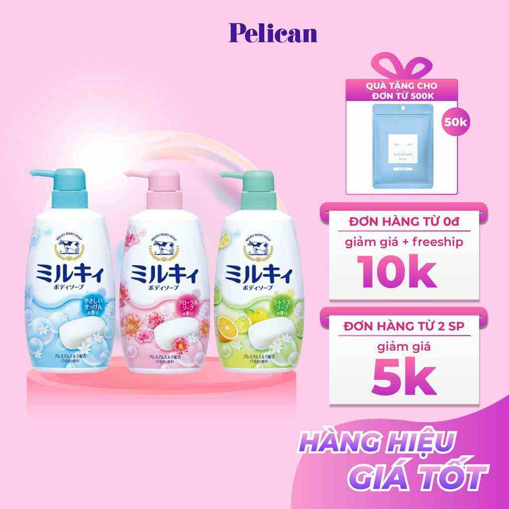 [Mã BMLTB35 giảm đến 35K đơn 99K] Sữa tắm Milky Body Soap Cow 550mL Nhật Bản chiết xuất sữa bò tươi