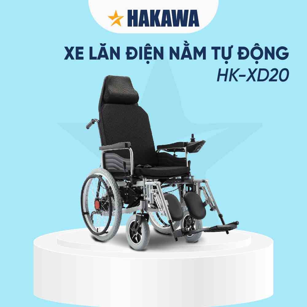 Xe lăn điện ngả nằm tự động HAKAWA HK-XD20 - Ngã nằm thành giường tự động - Bảo hành chính hãng 12 tháng